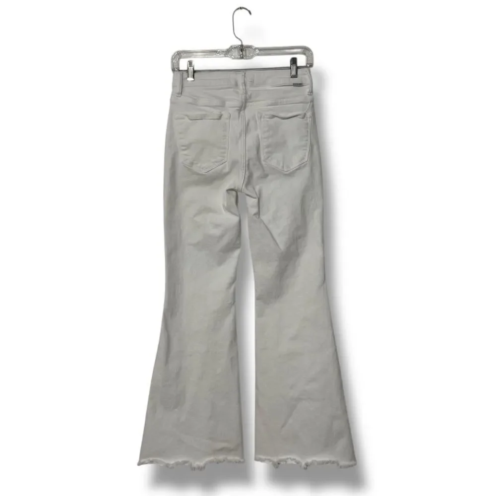 Risen White Flare Jeans High Rise 28 Retro Denim Model Off Duty Western
